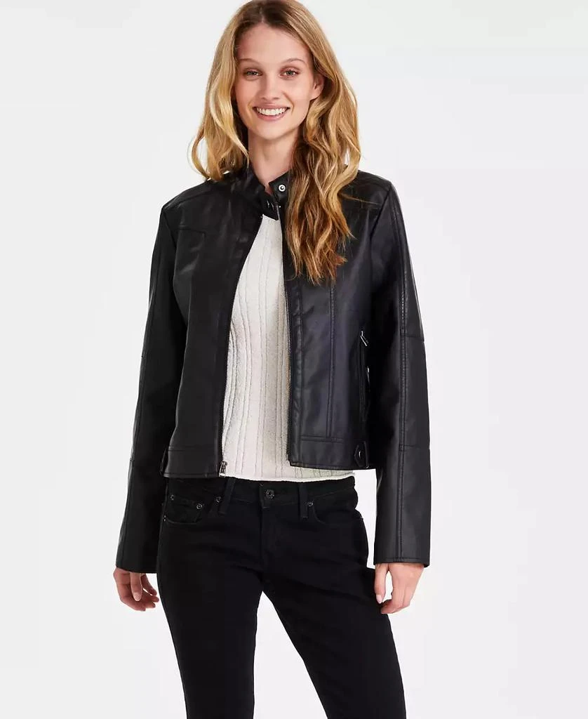 Maralyn & Me Juniors'Faux-Leather Zip-Front Jacket 1