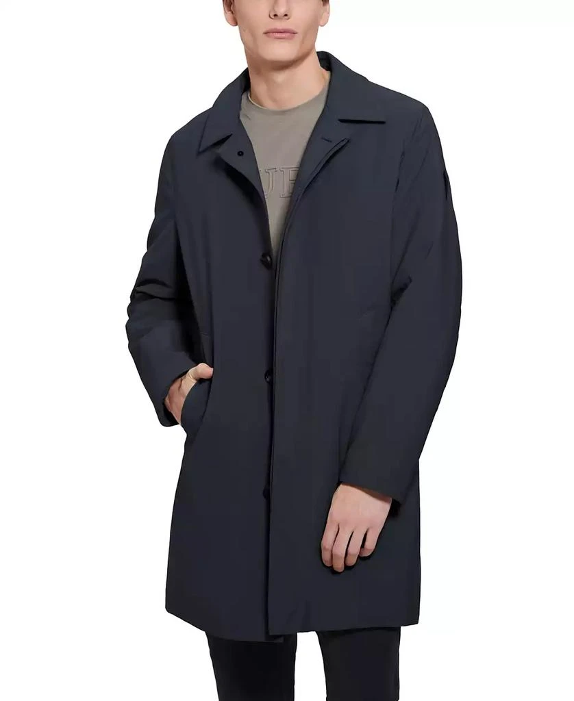 GUESS Men's Colin Raincoat with Removable Nylon Hooded Inset 5