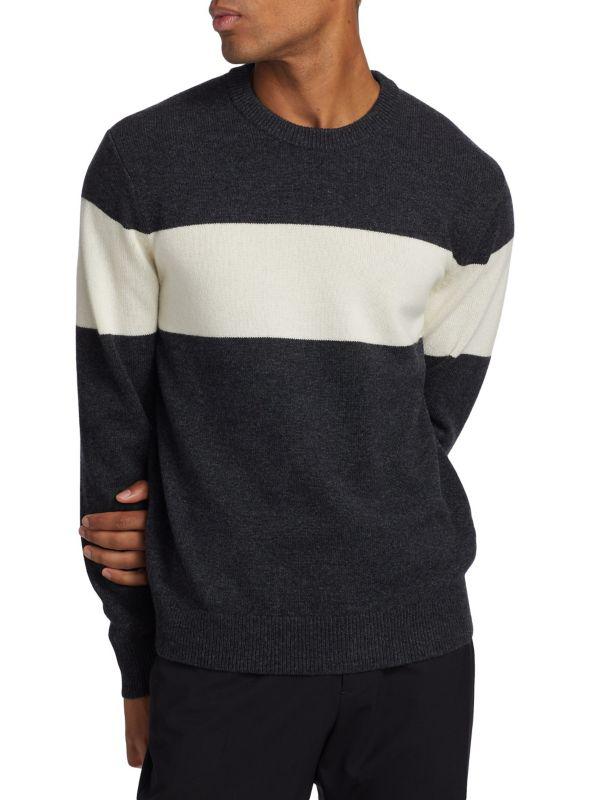 Theory Hilles Striped Wool-Blend Sweater