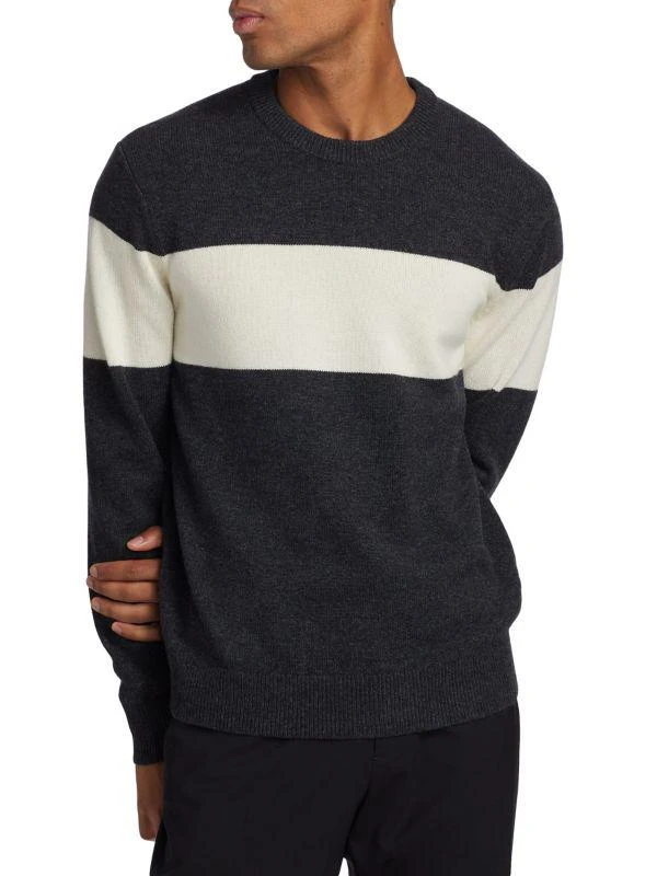 Theory Hilles Striped Wool-Blend Sweater 1