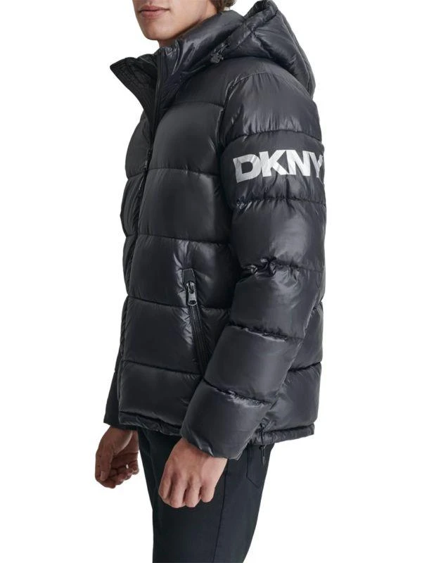 DKNY Logo Hooded Puffer Jacket 2