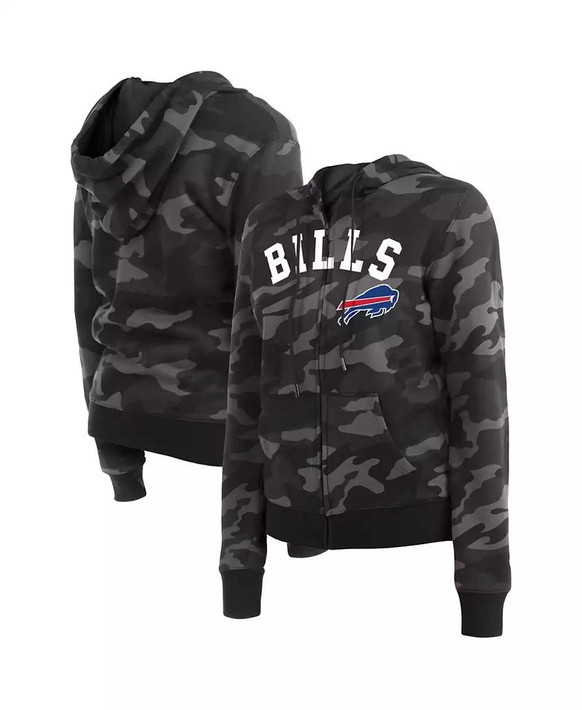 New Era Women's Black Buffalo Bills Camo Full-Zip Hoodie 1
