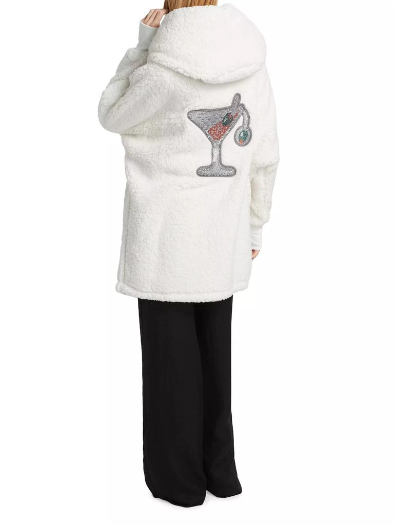 By Jill Martin The Best Lounger In The World Embellished Martini Glass Sherpa Hooded Jacket 2