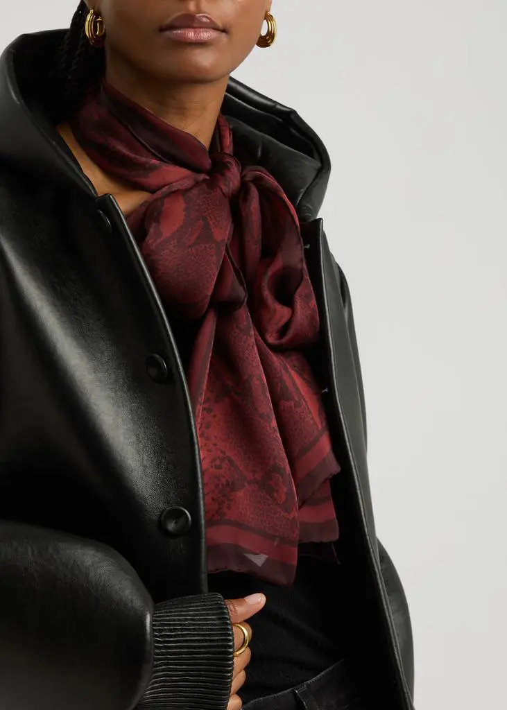 Givenchy Python-print silk-chiffon scarf 2