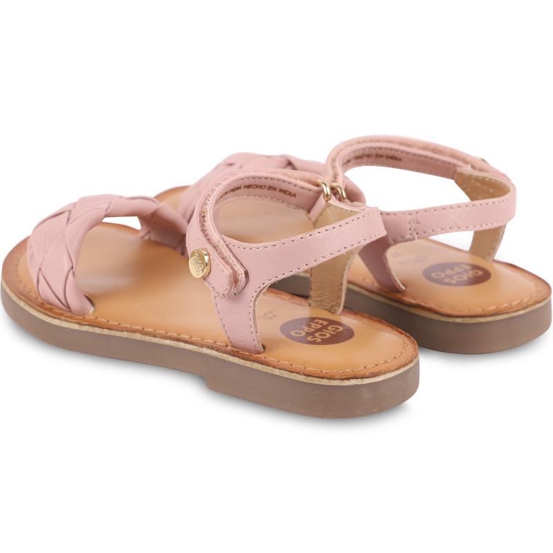 Gioseppo Braided design leather sandals in pink