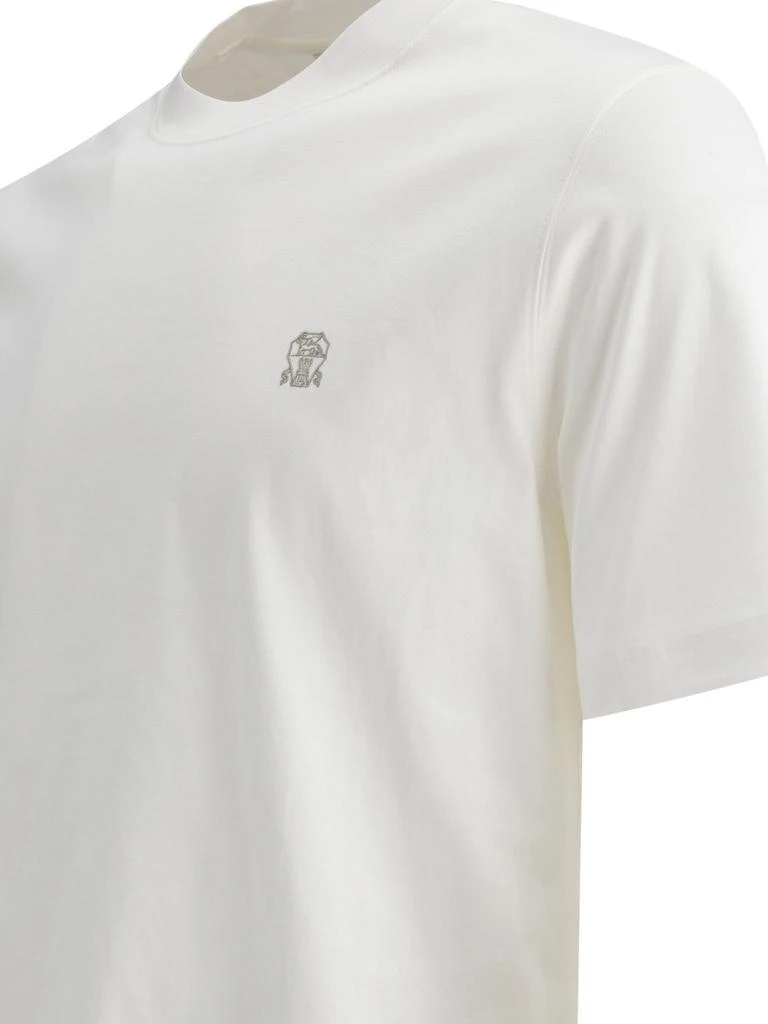 Brunello Cucinelli LOGO-EMBROIDERED T-SHIRT 4