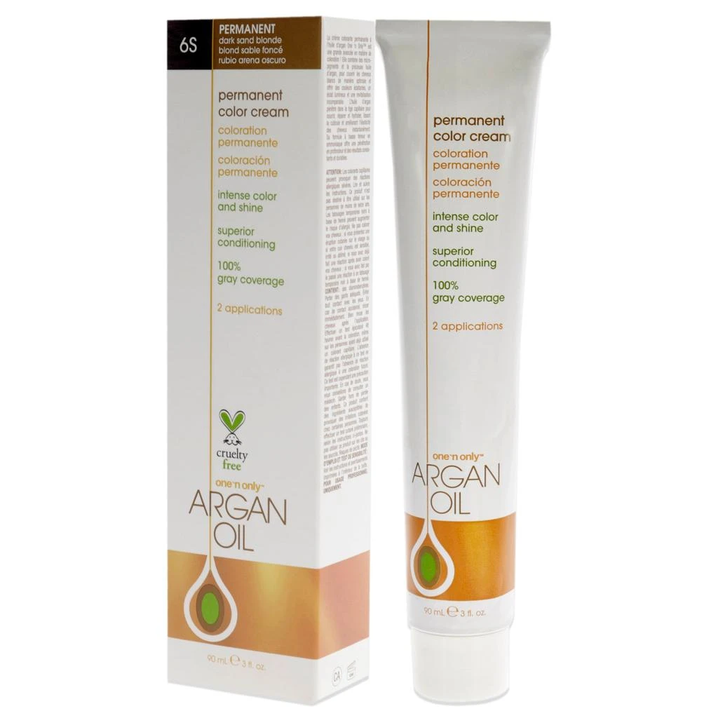 One n Only Argan Oil Permanent Color Cream - 6S Dark Sand Blonde by  for Unisex - 3 oz Hair Color 3