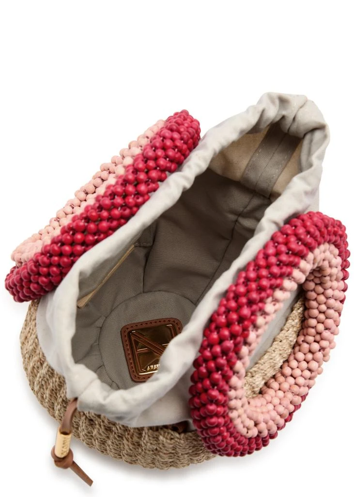 ARANAZ Carmen mini raffia bucket bag 4