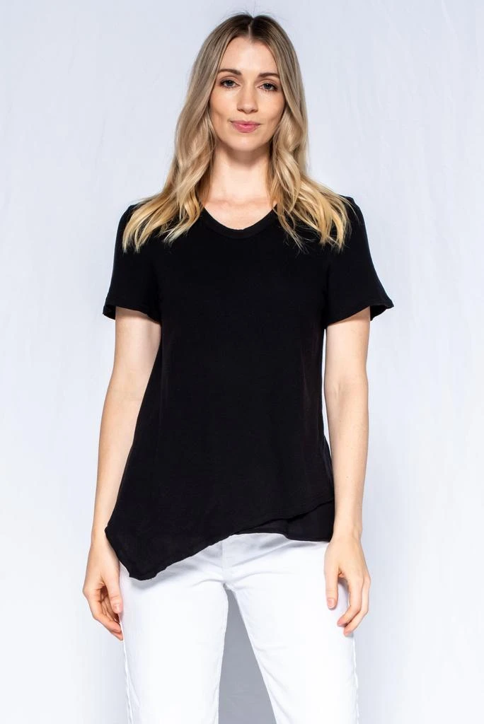 WILT Clothing Easy Crew 2-Ply Front Raw Hem Short Sleeve 1