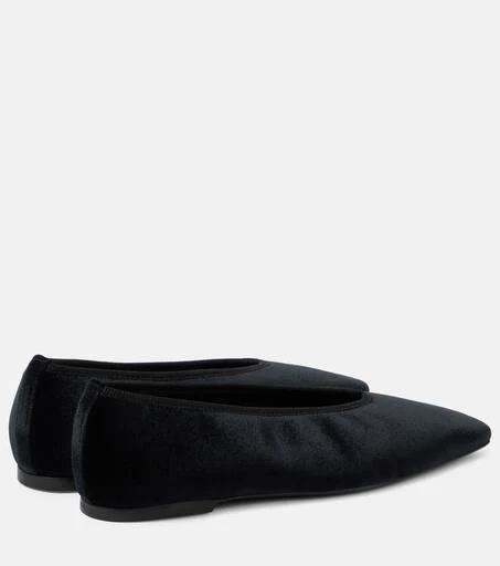 Totême Minimalist velvet ballet flats 2