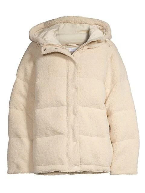 Good American Faux Shearling Cocoon Puffer Jacket 1