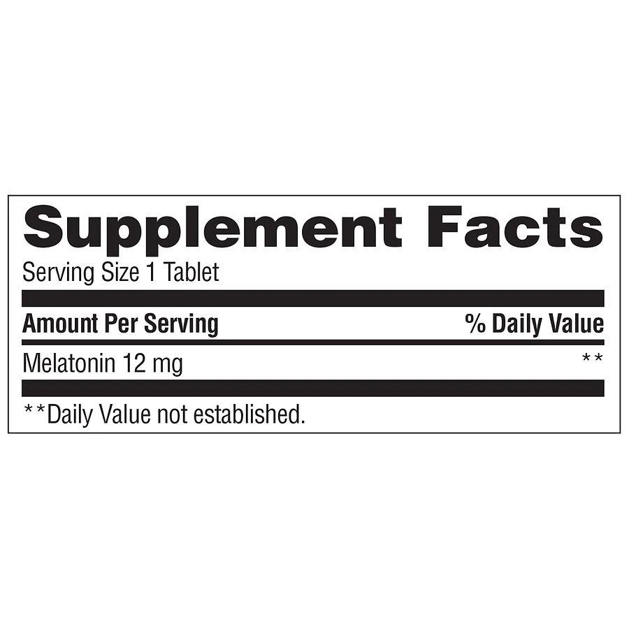 Walgreens Dye-Free Melatonin 12mg Tablets 4