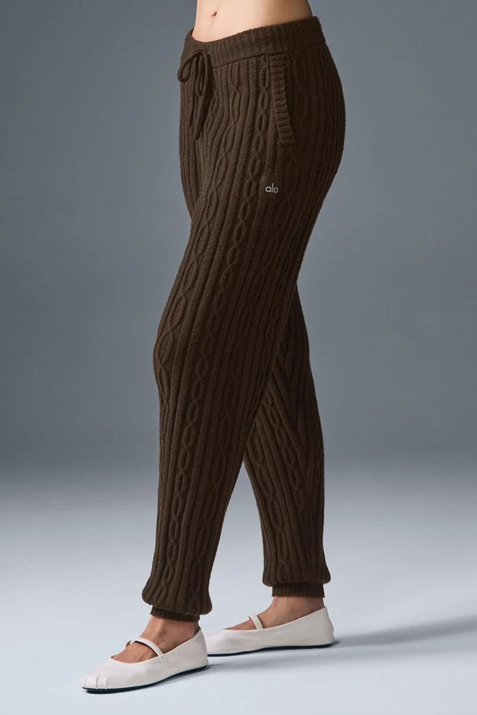 Alo Cable Knit Winter Bliss Pant - Light Cocoa 4