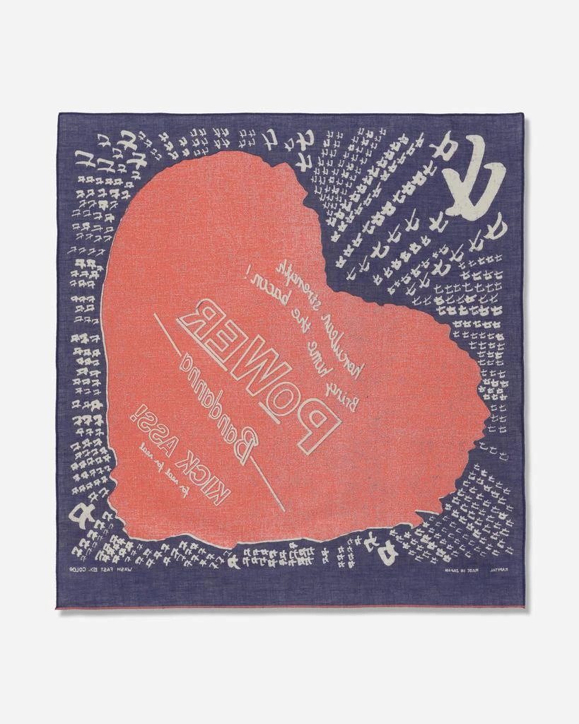 KAPITAL Fastcolor Selvedge Bandana (Love Power) Navy 3