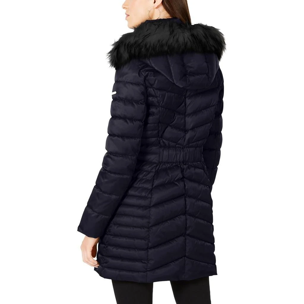 Laundry by Shelli Segal Womens Faux Fur Trim Hooded Puffer Jacket 4