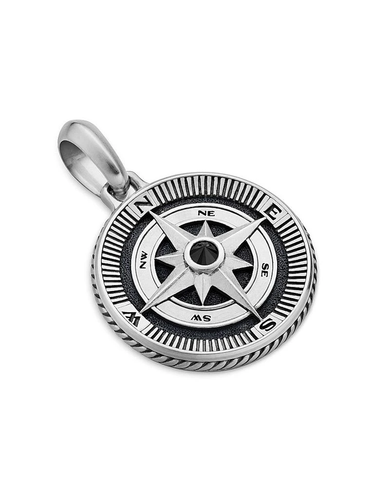 David Yurman Maritime Compass Amulet in Sterling Silver with Center Black Diamond, 26.8mm 3