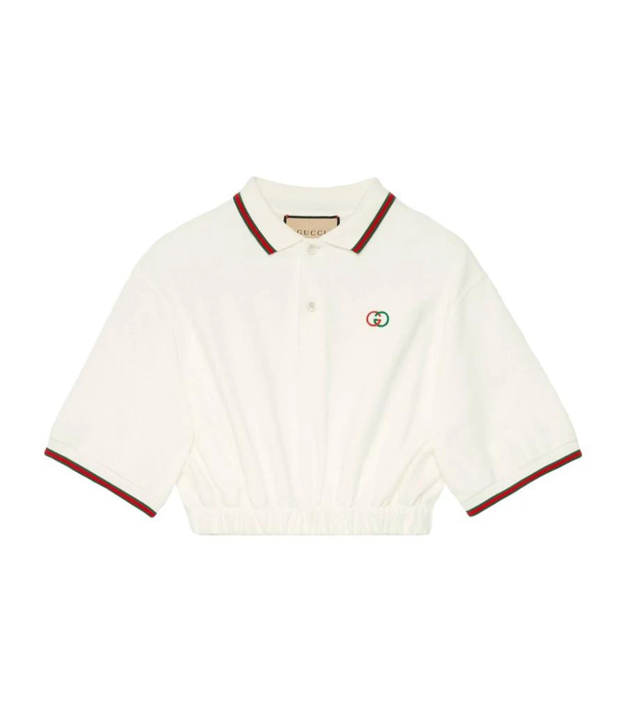 Gucci Web Stripe Cropped Polo Shirt 1