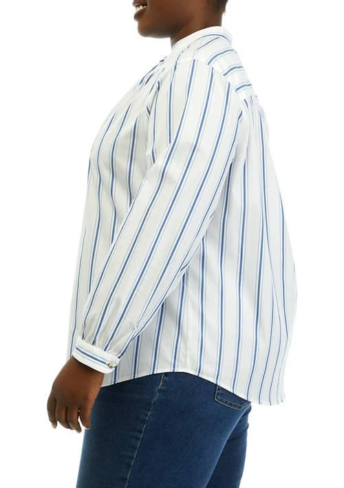 JONES NEW YORK New York Plus Size Stripe Poplin Top 3