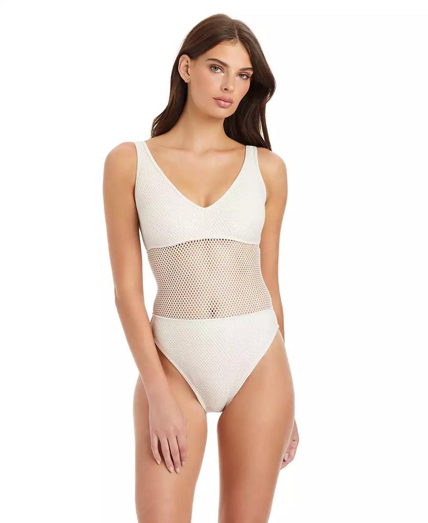 Sanctuary Sea Crochet Over The Shoulder Scoop Neck Tank Swimsuit