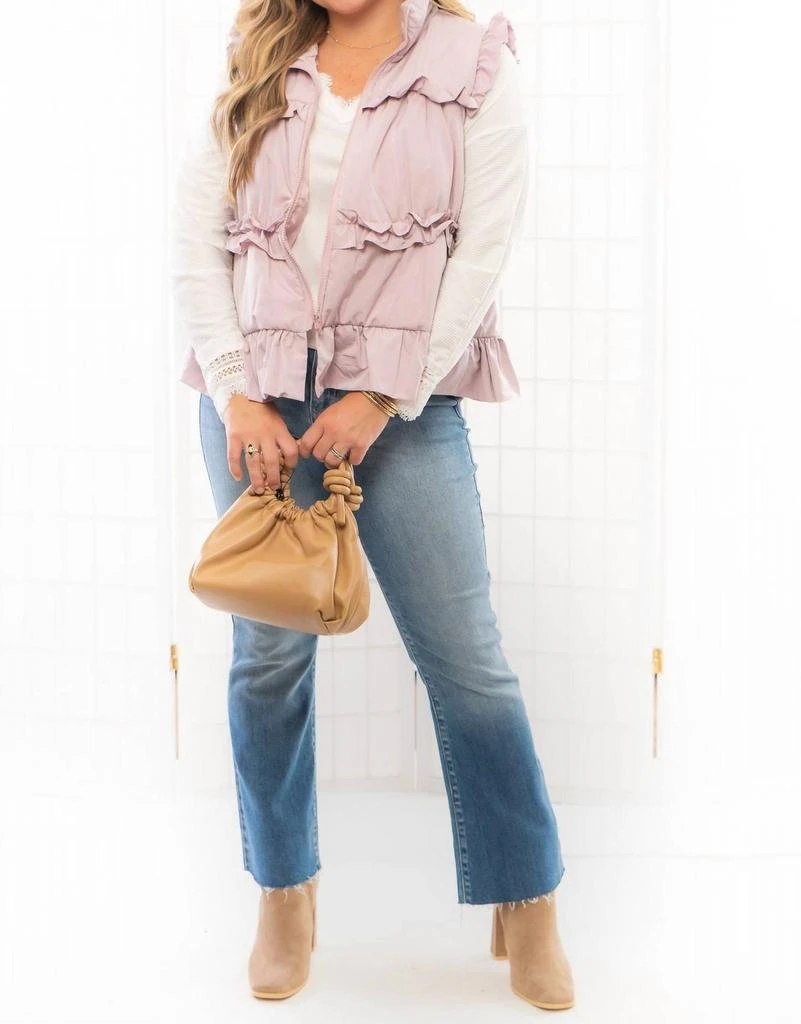 TCEC Ruffle Trimer Vest In Pink 4
