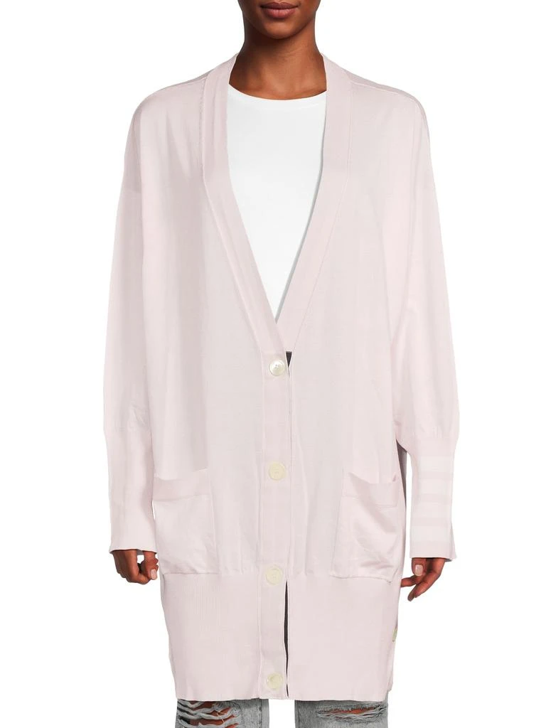 Thom Browne Silk-Cotton Longline Cardigan