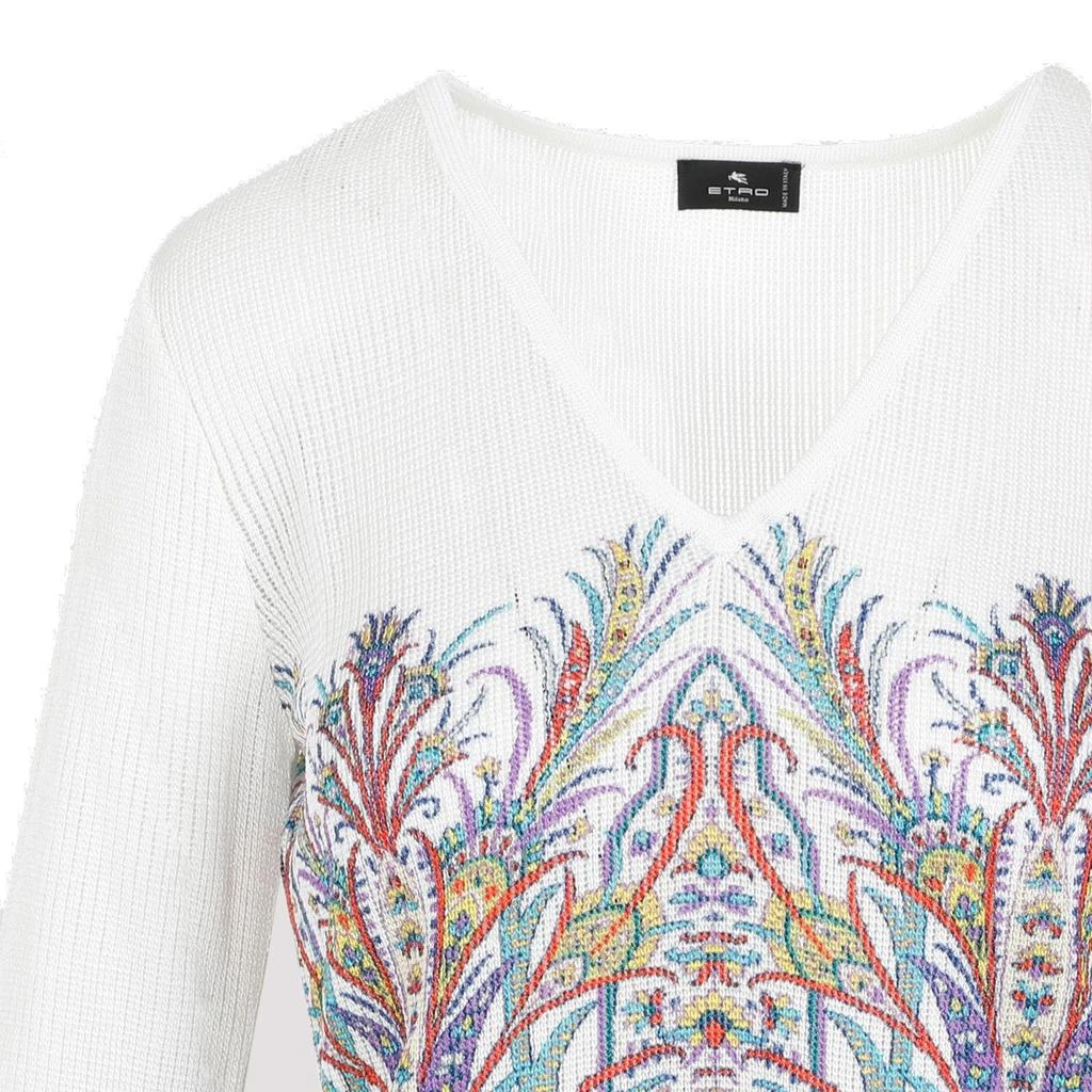 ETRO Etro Floral Intarsia-Knit V-Neck Jumper 3