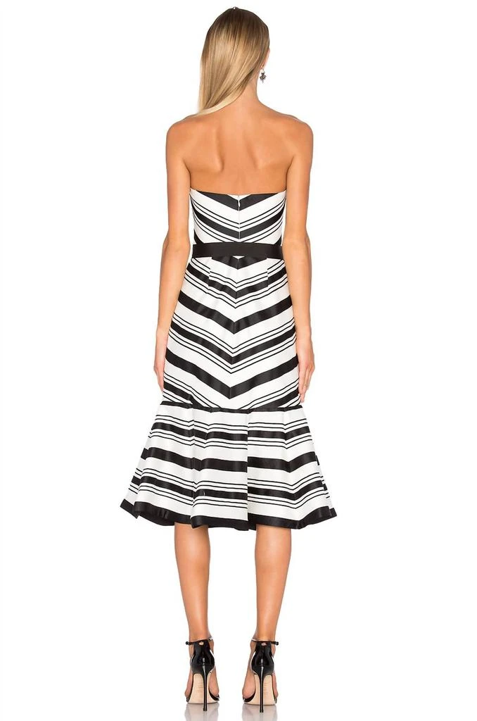 Alexis - Ribbon Tie Belt Strapless Dress  On Sale Now with Up to 52% Off |  Discover Exclusive Deals & Savings at BeyondStyle  Authentic Alexis  clothing|white|midi|alexis-ribbon-tie-belt-strapless-dress-black-white|women  > dresses > midi|patterned ...