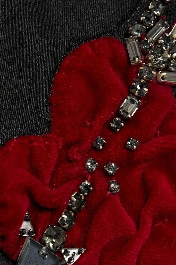 RED Valentino Appliquéd crystal-embellished crepe de chine collar 4
