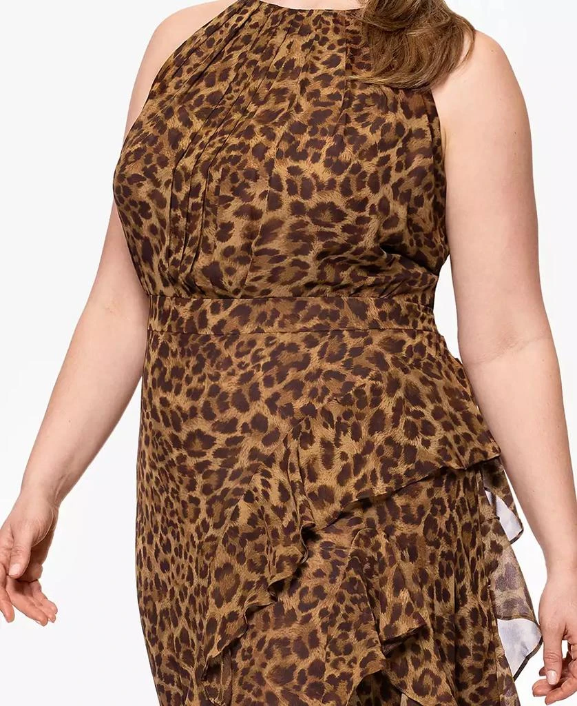 Betsy & Adam Plus Size Printed Halter Long Sheath Dress 3