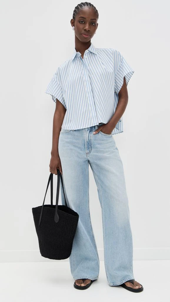Rag & Bone Martha Short Sleeve Stripe Poplin Shirt 4