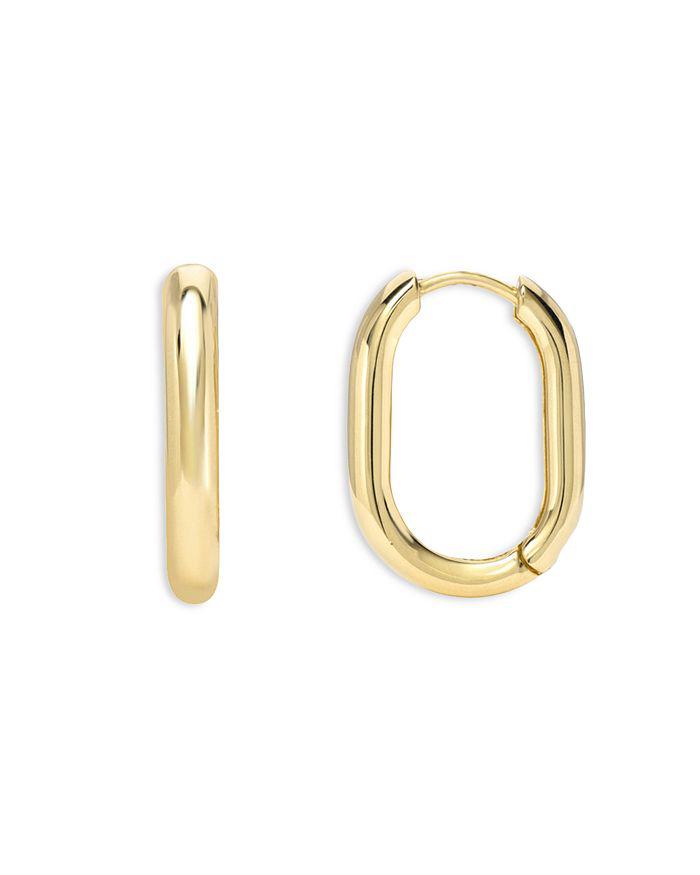 Zoe Lev 14K Yellow Gold Thick Oval Hoop Earrings