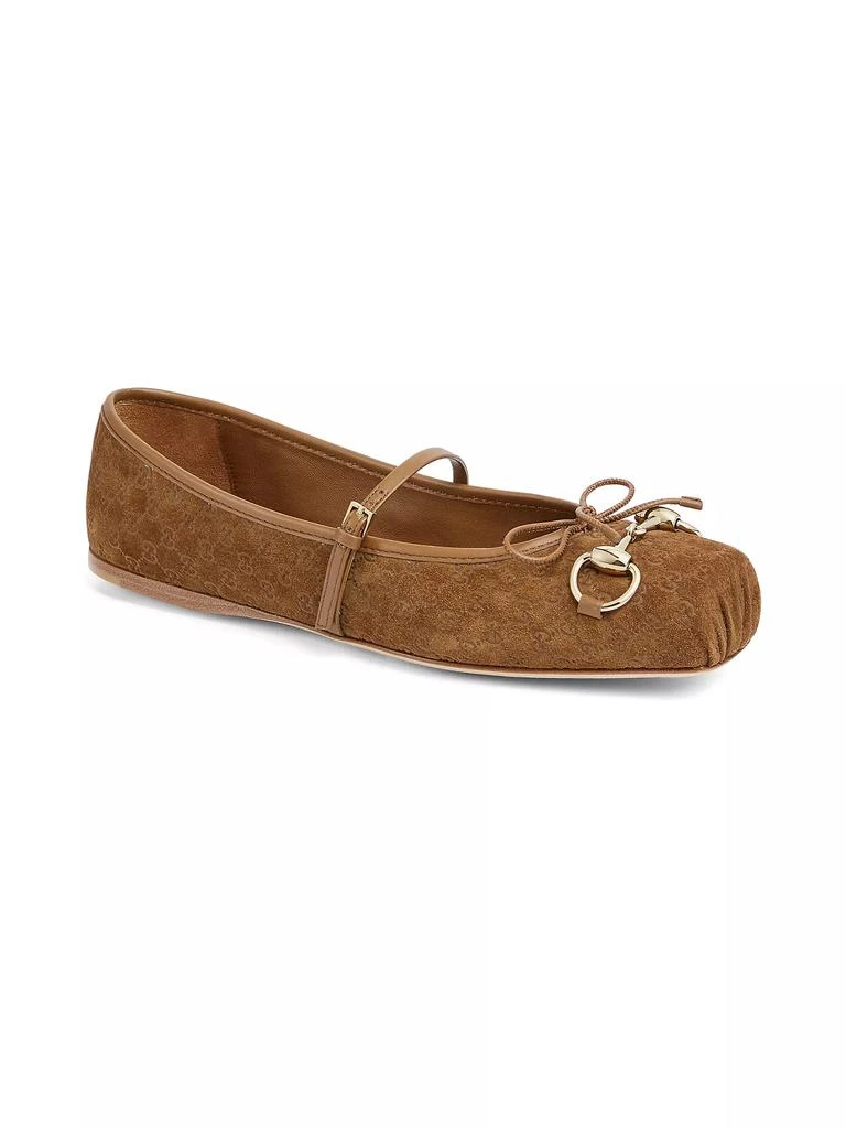 Gucci Horsebit Suede Ballet Flats 2