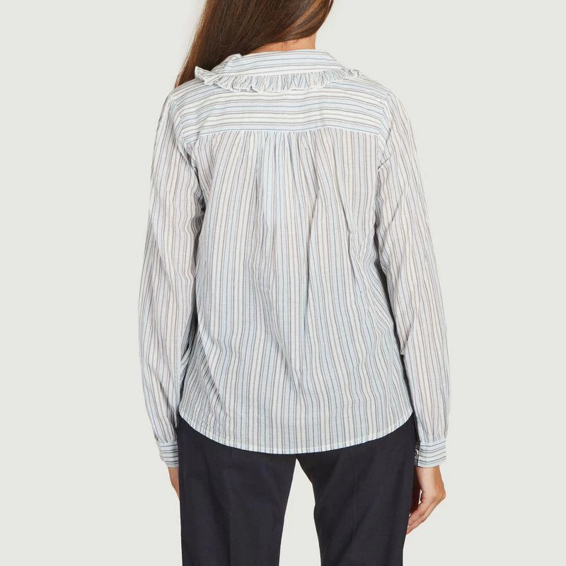 Leon - Harper Striped Cuckoo Blouse  Blue  LEON - HARPER 3