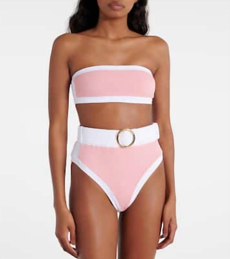Alexandra Miro Whitney Bikini Bottom In Pink Texture