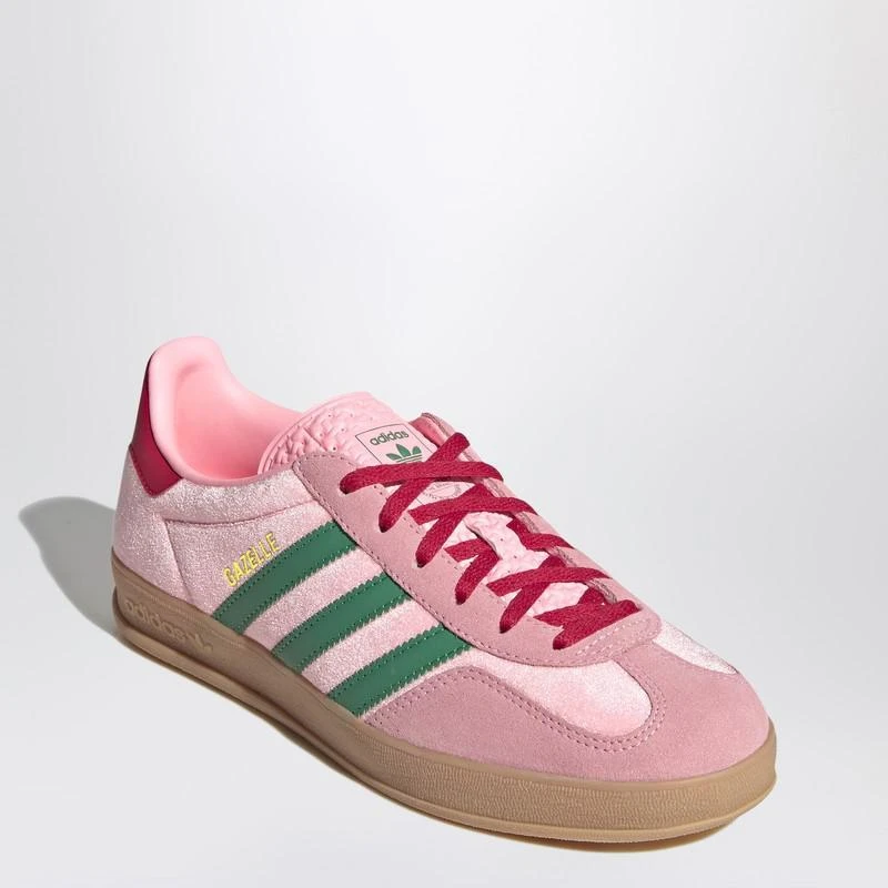Shop Adidas Originals Gazelle Indoor Court Green/Glow Pink/Gum Velvet  Sneaker on Sale at BeyondStyle  Get 19% Off Adidas Originals Gazelle Indoor  Court Green/Glow Pink/Gum Velvet Sneaker with Limited-Time Flash Deals,  Exclusive