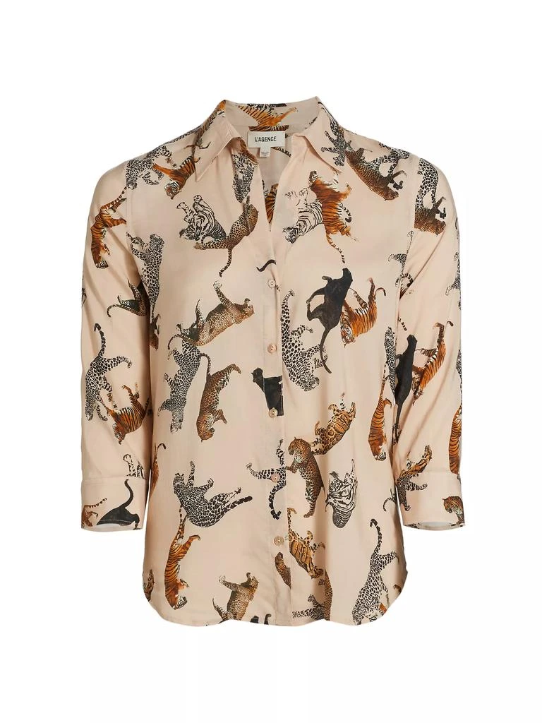 L'Agence Camille Animal Print Blouse 1