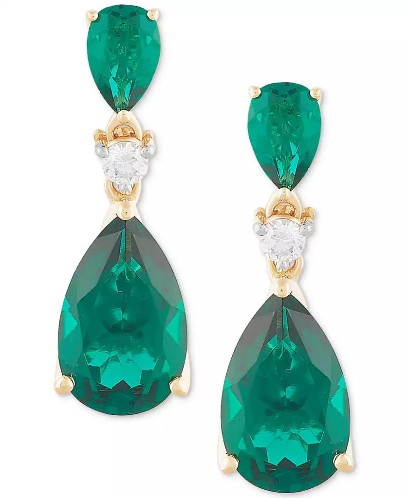 Grown With Love Lab Grown Emerald (4-5/8 ct. t.w.)
Diamond (1/8 ct. t.w.) Double Pear Drop Earrings (Also available in Ruby) 3