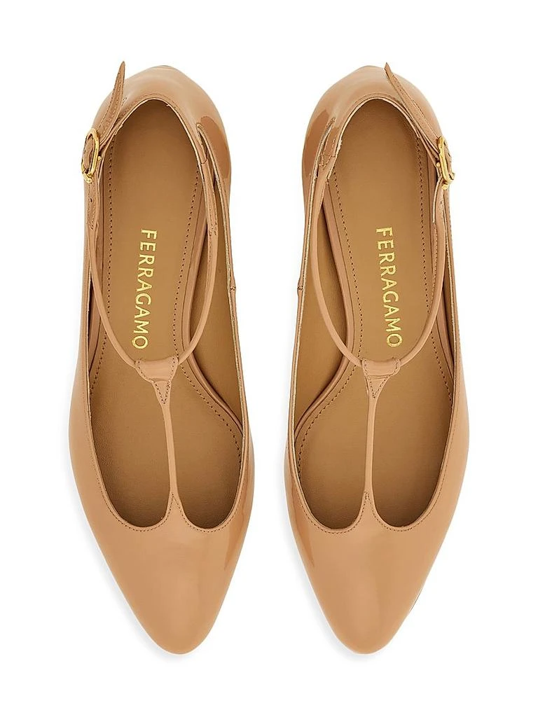 Salvatore Ferragamo Tania 40MM Leather T-Strap Pumps 4