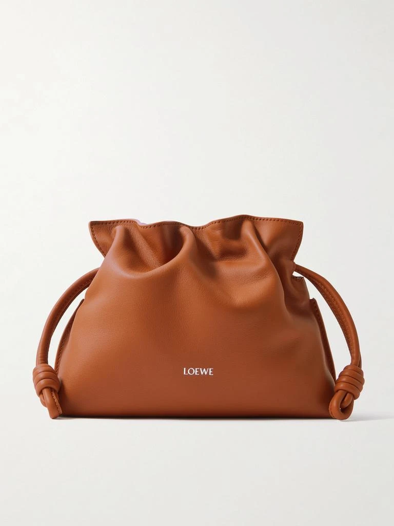 Loewe Flamenco Mini Leather Clutch - Tan