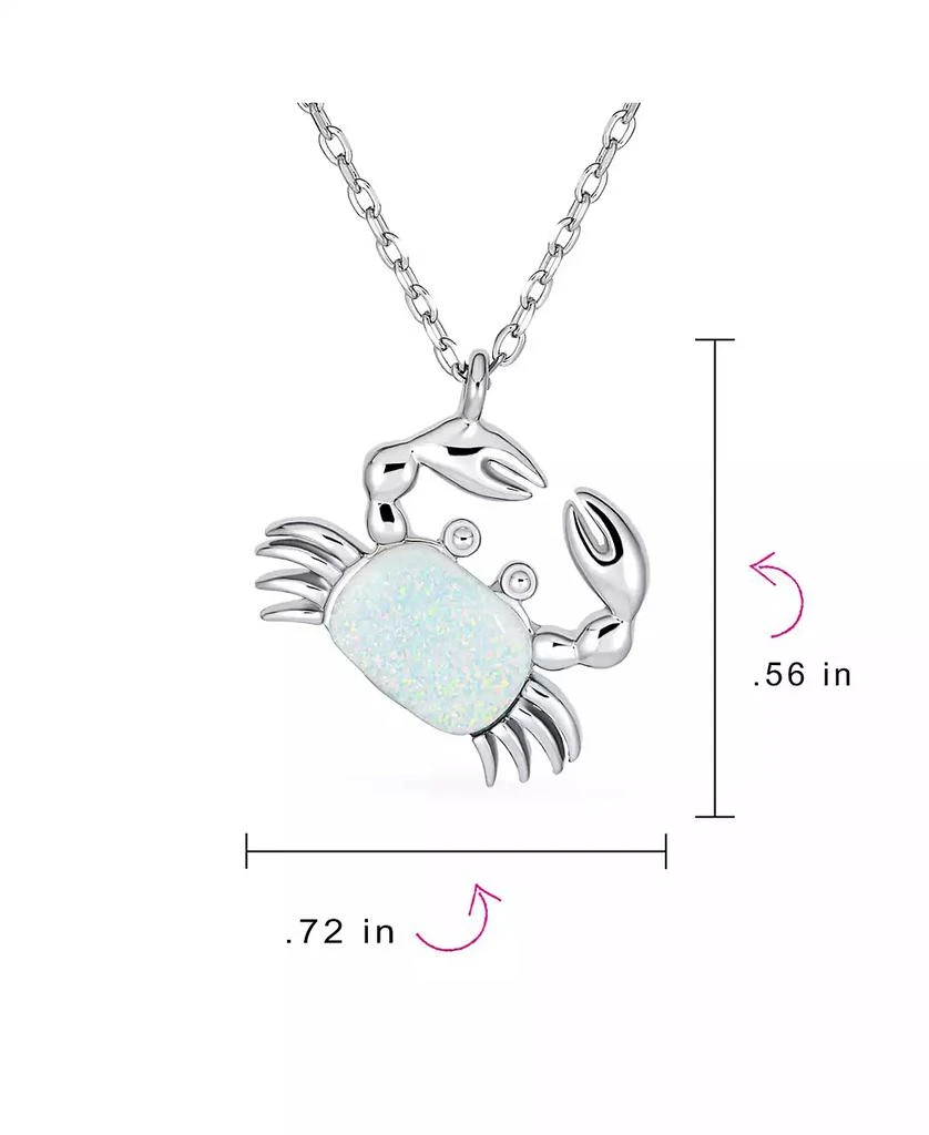 Bling Jewelry Nautical White Opal Crab Stud Earrings and Pendant Necklace Set Sterling Silver 3