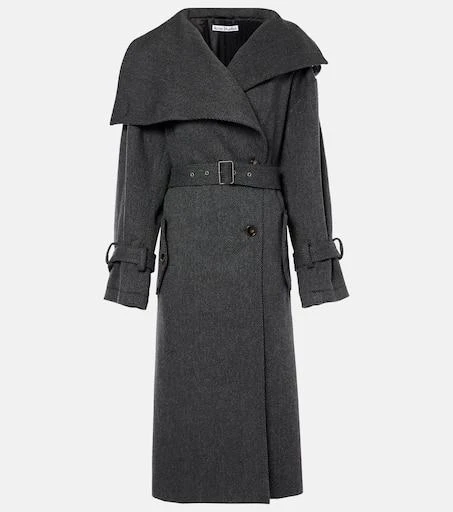 Acne Studios Herringbone belted wool-blend coat 1