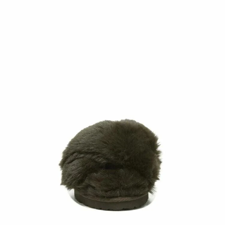 Jeane Slipper Women's Brown Faux Fur Comfort Slip-On Slide