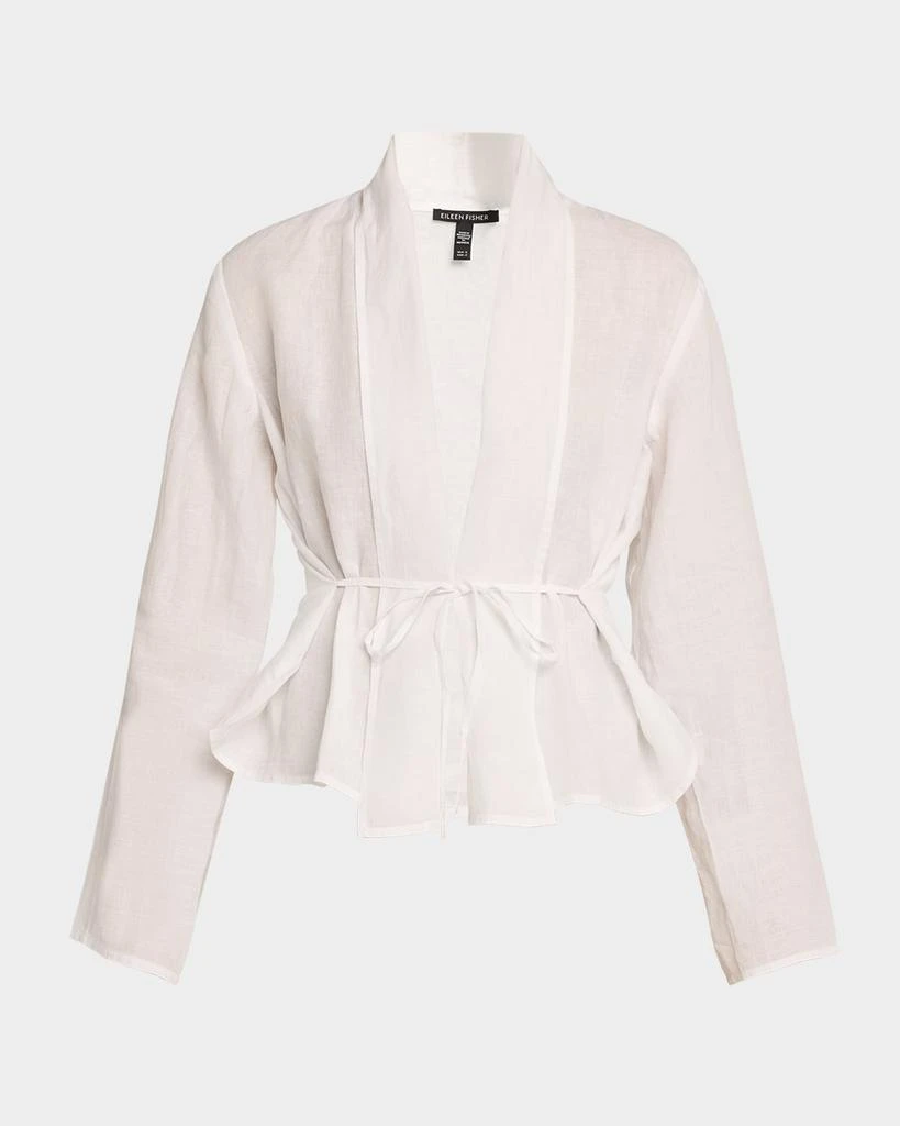 Eileen Fisher Shawl-Collar Lightweight Organic Linen Jacket 1