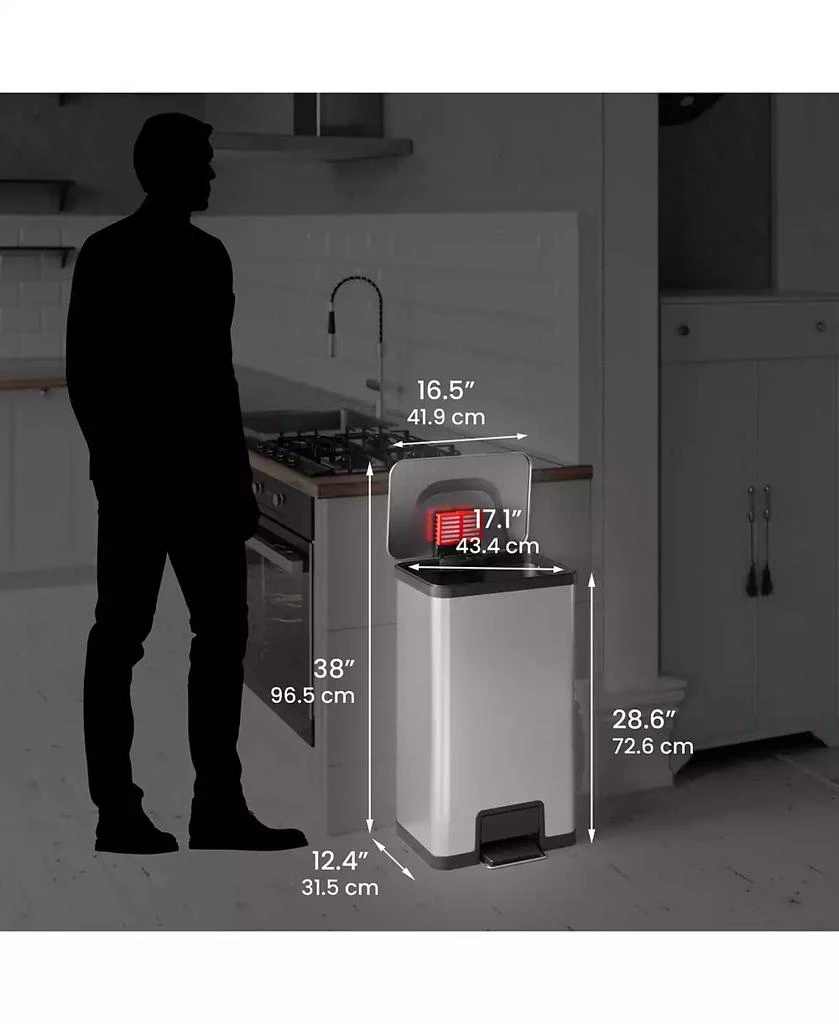 iTouchless 68 Liter / 18 Gallon AirStep Stainless Steel Step Pedal Kitchen Trash Can with AbsorbX Odor Filter 6