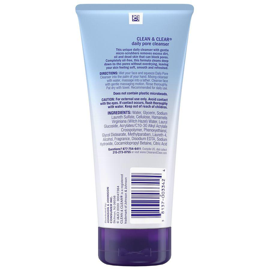 Clean & Clear Daily Pore Face Cleanser For Acne-Prone Skin