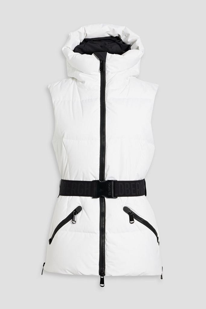 Goldbergh Mae belted quilted shell hooded down vest