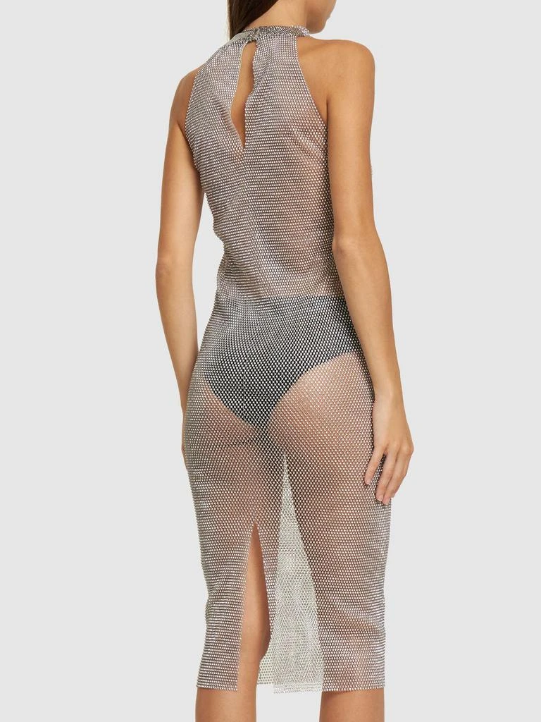 FANNIE SCHIAVONI Vanessa Crystal Mesh Midi Dress 2