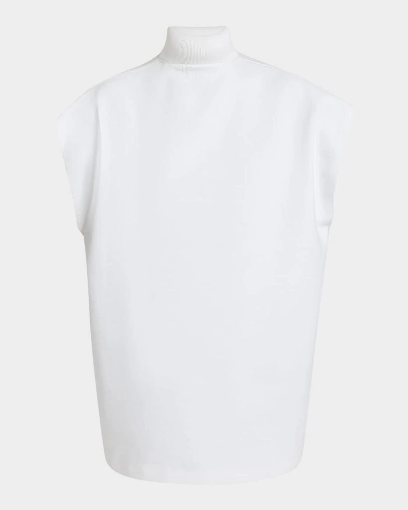 Alaia High-Neck Short-Sleeve Mini Tunic Dress 1