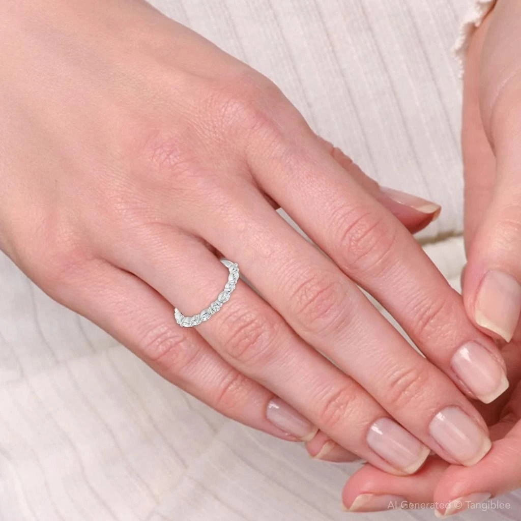 Pompeii3 1/2Ct Marquise Cut Wedding Ring Anniversary Band 14k Gold Lab Grown 5