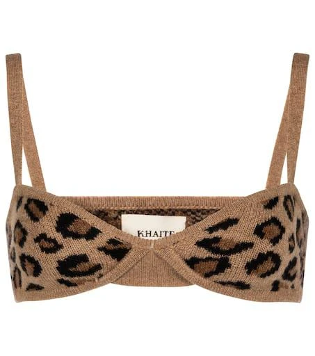 Khaite Eda cheetah-print cashmere bralette 1